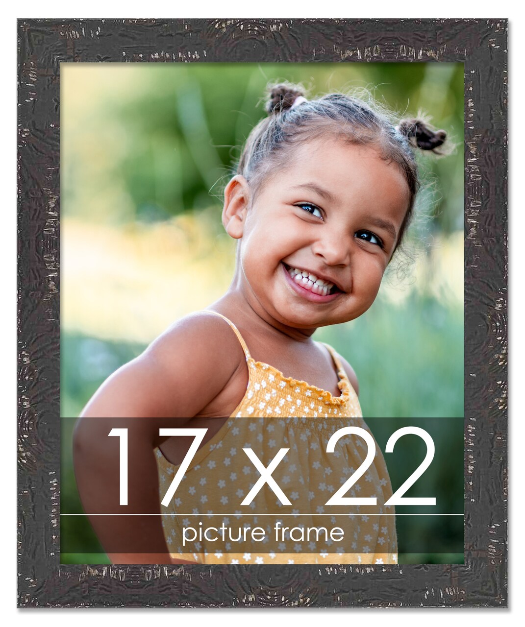 Shabby Chic Black Picture Frame - UV Acrylic, Foam Board Backing, Hanging Hardware